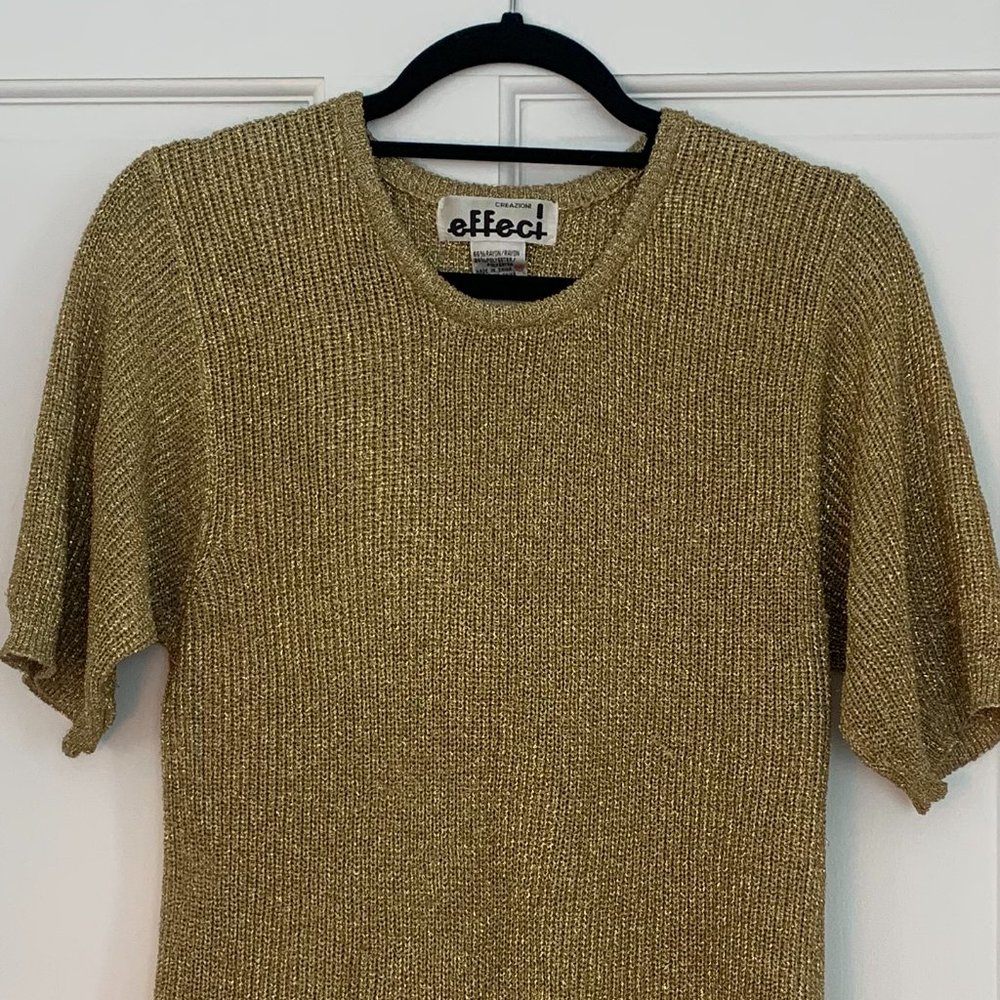 Short sleeve gold vintage sweater